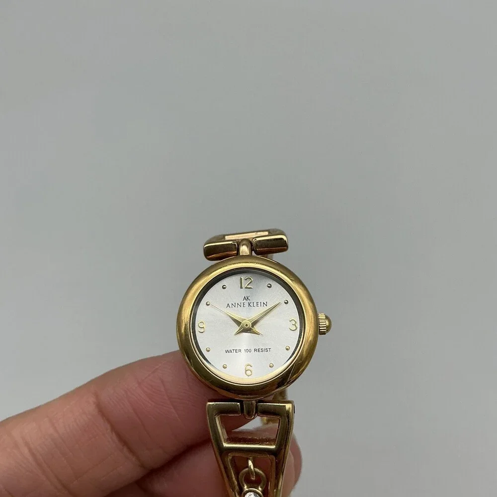 Anne Klein Womens Watch 19mm Silver Gold Tone Bangle 10/5396 New Battery 5.75
